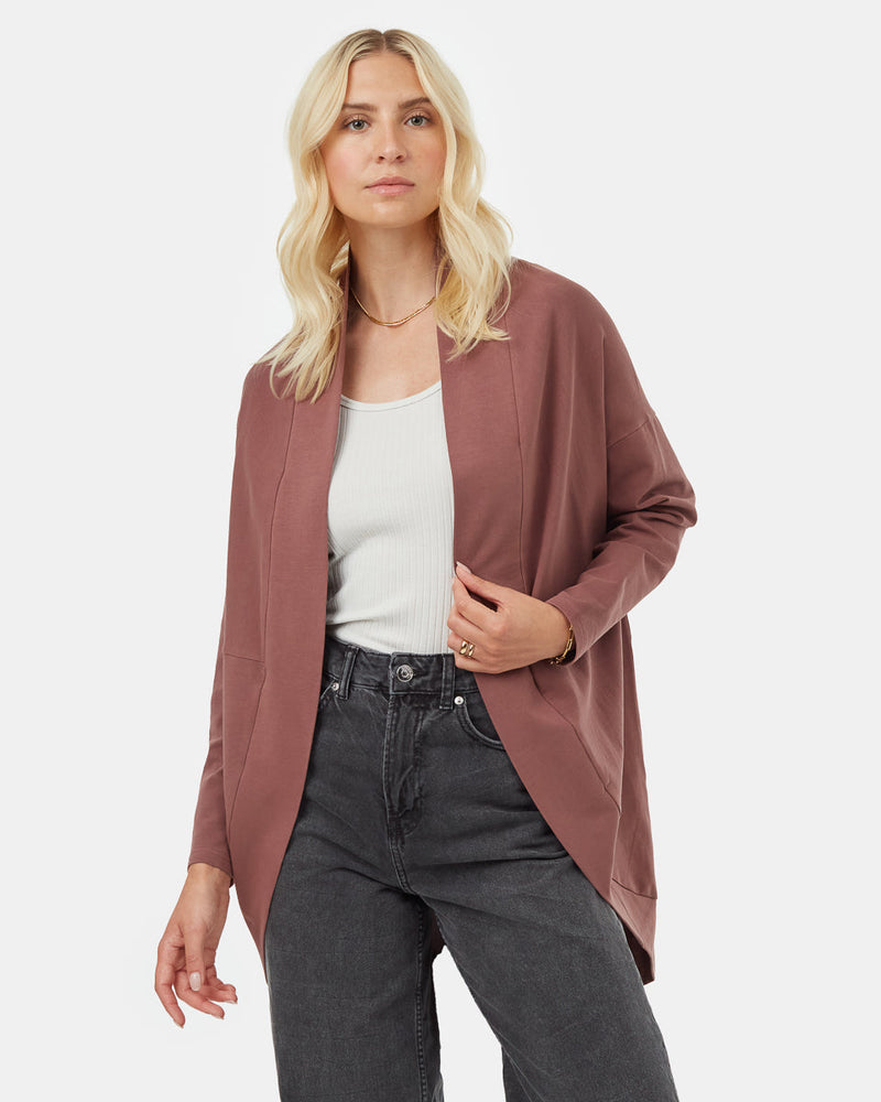 Women's Red Organic Cotton Cardigan