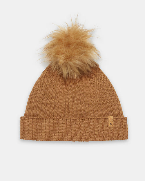 Wool Faux Fur Pom Beanie main image 0
