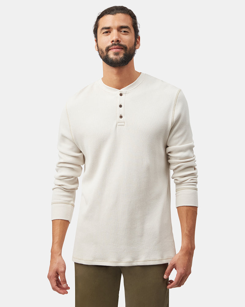 Men's Button Waffle Knit Longsleeve Shirt